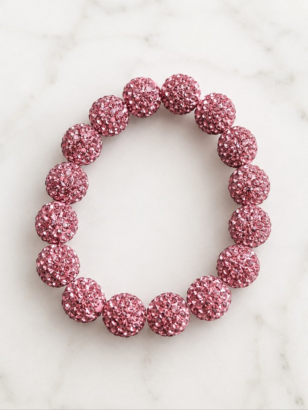 Hand Crafted Kids Pink Rhinestone Bracelet Ages 5–10